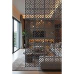 Lexi Ahşap Lazer Kesim Sarkıt Paravan 4'lü Panel Levha Modern Tasarım 34 x 34 Cm Antrasit - Antrasit - Gri