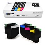 Lexmark CS317DN CS417DN CS517DE CX317DN CX417DE CX517DE CS 317 417 517 DN DE için sette 4x M¼ller Printware XXL Toner kartuşları 71B0010 71B0020 71B0030 71B0040 yerini
