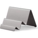 Lexon City Masaüstü Kartvizitlik Metalik Gri 2 Kademeli Alüminyum Kart Standı 10,3 x 7,9 x 5,4 cm