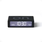 Lexon Flip mini seyahat çalar saati, dijital LED çalar saat, açma/kapama fonksiyonlu, ayarlanabilir parlaklık, şarj edilebilir ve dokunmaya duyarlı, gece lambası çalar saat olarak ideal, siyah