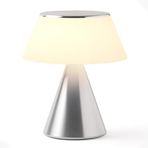 Lexon LUMA XL dokunmatik gece lambası, kısılabilir ve çok lambalı senkronizasyonlu kablosuz gece lambası, 9 renk LED, şarj edilebilir, alüminyum cilalı