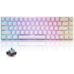 LexonElec T8 RGB%60 Mekanik Klavye, USB C Kablolu Oyun Klavyesi Kompakt%65 Düzeni, 18 RGB Chroma LED Backlit, QWERTY Mini 68 Tuş Full Keys Anti-ghosting PS4, Xbox, PC, Laptop, MAC için - Beyaz/Mavi Anahtar