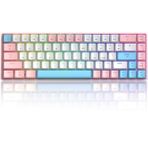 LexonElec T8 RGB%60 Mekanik Klavye, USB C Kablolu Oyun Klavyesi Kompakt%65 Düzeni, 18 RGB Chroma LED Backlit, QWERTY Mini 68 Tuş Full Keys Anti-ghosting PS4, Xbox, PC, Laptop, MAC için - Pembe/Mavi Anahtar