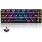 LexonElec T8 RGB%60 Mekanik Klavye, USB C Kablolu Oyun Klavyesi Kompakt%65 Düzeni, 18 RGB Chroma LED Backlit, QWERTY Mini 68 Tuş Full Keys Anti-ghosting PS4, Xbox, PC, Laptop, MAC için - Siyah/Brown Switch