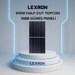 Lexron 140W Monokristal Half-Cut Topcon Güneş Paneli - 0 - Siyah