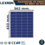 Lexron 22 Watt 36 Hücre Polykristal Güneş Paneli