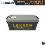 LEXRON 25.6V 100 AH LiFEPO4 AKÜ - 25.6 VOLT 100 AMPER LİTYUM FOSFFAT AKÜ - 2560 WH (2.56 KWH)