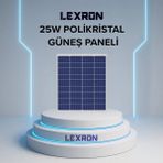 Lexron 25W Polikristal Güneş Paneli - Alüminyum