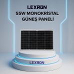 Lexron 55W Monokristal Güneş Paneli - 0 - Siyah