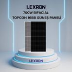 Lexron 700W Half-Cut Bifacial Topcon Monokristal Güneş Paneli - Alüminyum