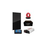 Lexron Güneş Enerjisi Aydınlatma - Tv Paketi 600w Inverter 170w Güneş Paneli 65ah Jel Akü