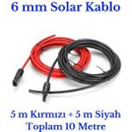 Lexron Güneş Paneli 6 mm Mc4 Soketli 10 m (5m+5m) Solar Kablo