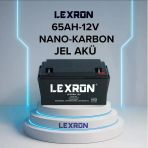 Lexron - İnges 12 Volt 65 Amper Nano Karbon Jel Akü - 12 V 65 Ah Derin Döngü Gel Akü
