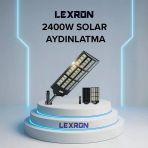 Lexron - İnges 2400 Watt Solar Aydınlatma - Güneş Enerjili Armatür - Solar Bahçe Ve Sokak Lambası
