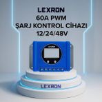 Lexron - Inges 60 Amper Pwm 12 - 24 - 48 Volt Şarj Kontrol Cihazı - Solar Şarj Kesici Güneş Enerji