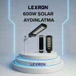 Lexron - İnges 600 Watt Solar Aydınlatma - Güneş Enerjili Armatür - Solar Bahçe Ve Sokak Lambası