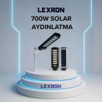 Lexron - İnges 700 Watt Solar Aydınlatma - Güneş Enerjili Armatür - Solar Bahçe Ve Sokak Lambası