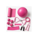 Leyaton 9 Parçalı Pilates Ve Fitness Seti Pilates Minderi, Dambıl, Squat Band Ve Daha Fazlası!, Tek Ebat, KHY-0003L, Pembe