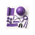 Leyaton 9 Parçalı Pilates Ve Fitness Seti Pilates Minderi, Dambıl, Squat Band Ve Daha Fazlası!, Tek Ebat, KHY-0003LM, Mor