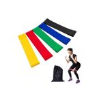 Leyaton Aerobik Band Latex Aerobik Bandı Pilates Yoga Lastiği 5'Li Full Set Özel Çantalı, Tek Ebat, LYT-2000-LYT- 162, Yeşil