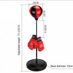 Leyaton Boks Standı 70-105 Cm Refleks Topu Boks Seti Eldiven Hediye