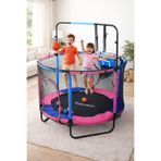 Leyaton Çocuk Trambolini 140 cm, 55 İnç, Güvenlik Fileli, Pembe