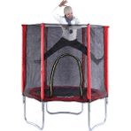 Leyaton Fileli Korumalı Trambolin 183 cm Bahçe Tipi Trambolin - Kırmızı