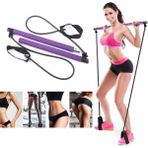 Leyaton Portable Pilates Studio Jimnastik Lastiği Egzersiz Çubuğu Yoga Plates Spor Kondisyon Direnç Aerobik - Mor