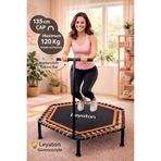 Leyaton Profesyonel 135 Cm Delux Tutmalı Step Trampolin Çocuk/Yetişkine Uygun Siyah-Turuncu Tek Ebat