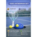 Leyaton Tenis Seti, 2 Adet 21 inç Raket, Tenis Topu, Taşıma Çantası, Tenis Antrenman Aparatı, 2 Kişilik Oyun ve Tekli Pratik