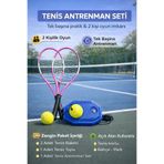 Leyaton Tenis Seti, 2 Adet 21 inç Raket, Tenis Topu, Taşıma Çantası, Tenis Antrenman Aparatı, Pembe