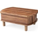 Leydi 5 Kademeli Oval Akıllı Sihirli Orta Sehpa 599 60X90 - CEVİZ