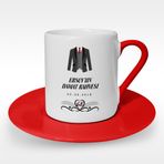 Leydi Collection Damat Kahvesi Tasarımlı Kırmızı 7 Türk Kahvesi Fincanı