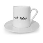 Leydi Collection Not Today Tasarımlı Siyah 1 Türk Kahvesi Fincanı