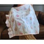 Leylace Pembe Peter Rabbit Desenli Pamuk Poplin Kumaş, Balenli Bebek Emzirme Önlüğü, Örtüsü 13