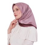 Leylak Kenar Bordürlü Twill İpek Eşarp
