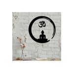 Leylaser 50x50 cm 3 mm Yoga Om Siyah MDF Lazer Kesim Dekor Ahşap Tablo