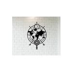 Leylaser 70x50 cm Pusula Harita Ahşap Dekoratif Modern Lazer Kesim Duvar Tablosu