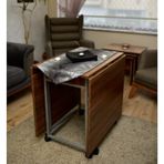 Leylekmobilya Katlanır 10 Kişilik Montajı Yapılmış Ahşap Yemek Masası teak