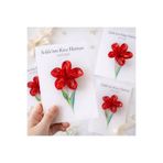 leylooks LOTUS TOKA KIRMIZI KINA NİŞAN DÜĞÜN HEDİYELİK (10 ADET KARTLI)