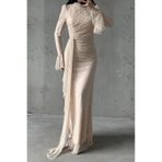 leyuze Lace Tesettür Abiye Krem