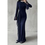 leyuze Lace Tesettür Abiye Lacivert
