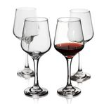 LFLYCIAL Şarap Kadehleri 4'lü Set, Bordo/Cabernet için Dayanıklı Kırmızı Şarap Kadehleri, Yeni Eve Taşınma için Kalın Dayanıklı Beyaz Şarap Kadehi, Düğün, Yıldönümü, 15 oz