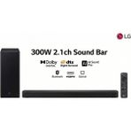 Lg 300W Yüksek Ses Gücüne Sahip 2.1 Kanal Soundbar Kablosuz Subwoofer ile Derin Bas Aı Sound Pro Teknolojisi ve Bluetooth Bağlantılı Ev Sinema Sistemi - Siyah