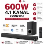 Lg 600 W Ultra Ses Güçlü 4.1 Kanal Dolby Digital ve Dts Destekli Akıllı Bluetooth Soundbar Televizyon Ses Sistemi - Siyah