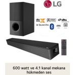 Lg Ev Sinema & Soundbar Sistem Dts Virtual: x 600W Yüksek Ses ve Kalite, 4.1 Kanal Sinema Deneyimi, Kablosuz Bluetooth Optik, HDMI ve USB Ses Sistemi - Siyah