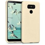 LG G6 Uyumlu Sert Rubber Silikon Kılıf (Altın Rengi)