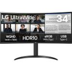 Lg Ultra Geniş Monitör 34″ Kavisli, Qhd, IPS Paneli, Usb-C, HDR10, 75 Hz (34WR55QK-B) - 0,03 ms - 100 Hz