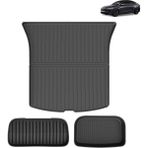 Li Parts Tesla Model Y Juniper Premium Havuzlu Tpe Bagaj Havuzu Paspas 3'lü Set Geri Dönüştürülmemiş Saf Tpe Malzeme - Siyah