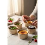 Lia 4 Parça Porselen Sufle Seti - Çikolata Akıtma File 8 cm - 4 Adet